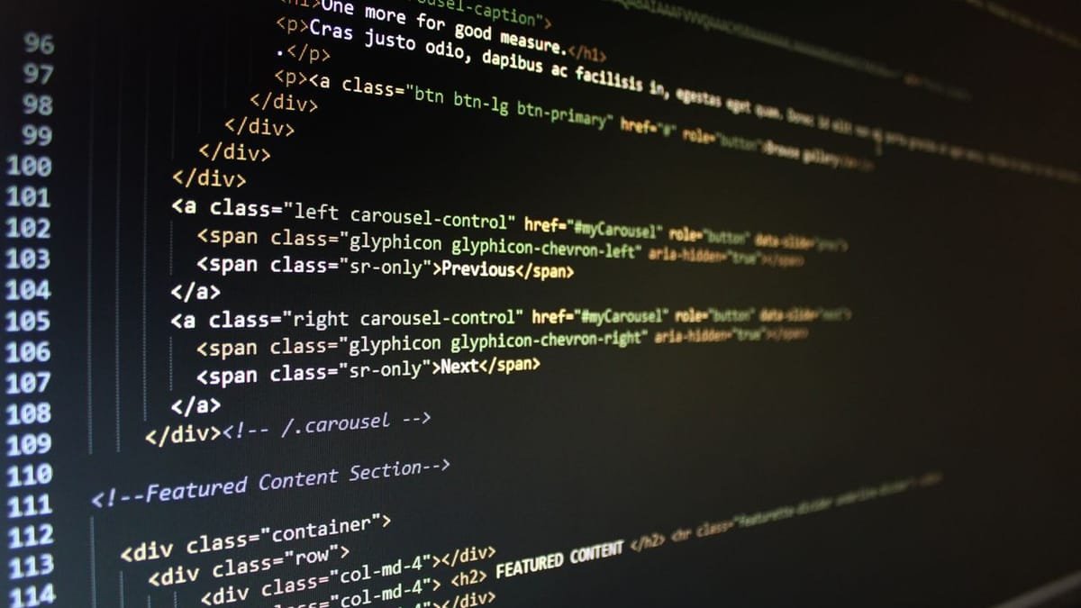 Code on a screen representing technical SEO