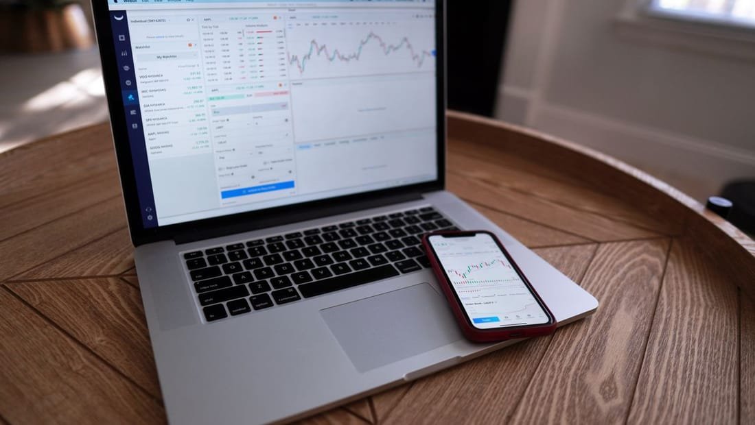 Website performance reviewed on a laptop